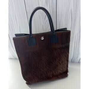 Spinneybeck Leather Hair Hide Tote W/ Porsche Closure Rare & Unique R1